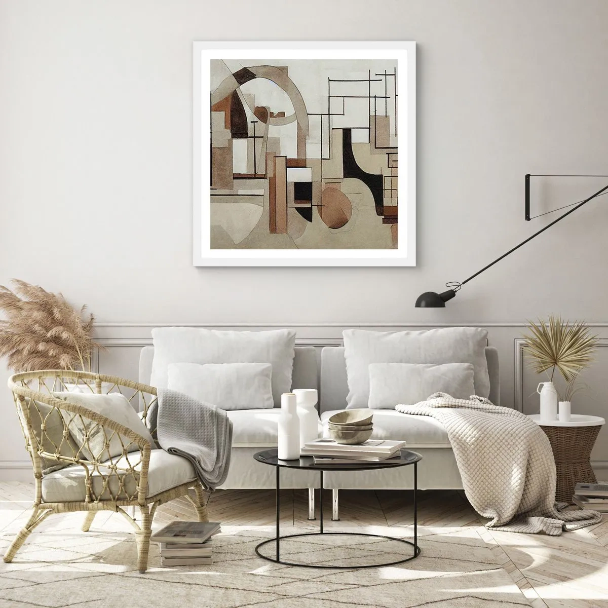 Pôster em moldura branca - Paisagem urbana 2.0 - 60x60 cm