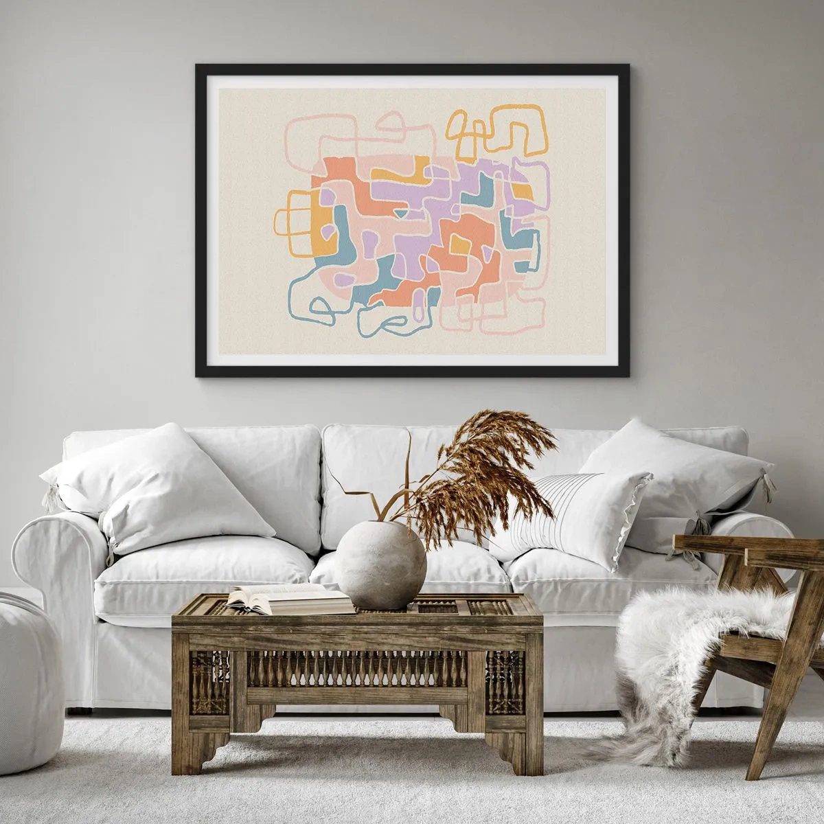Pôster com moldura preta - Labirinto – uma aventura alegre - 70x50 cm