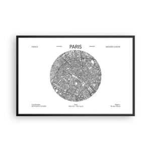 Pôster com moldura preta - Anatomia de Paris - 91x61 cm