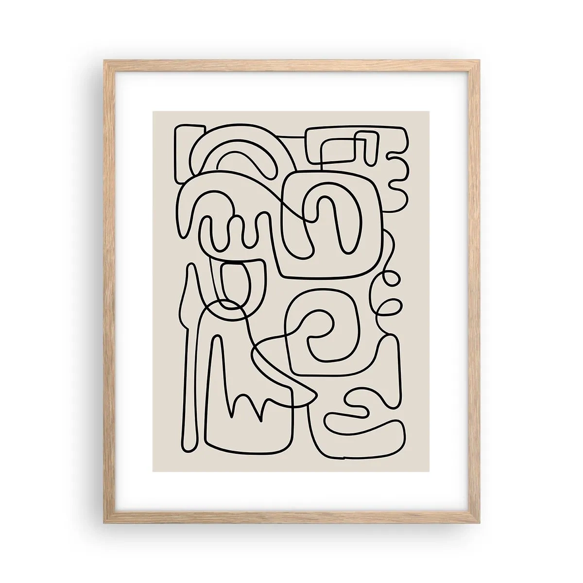 Pôster com moldura de carvalho claro - Na trilha - 40x50 cm