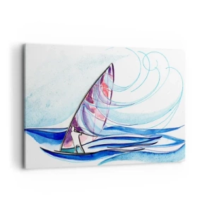 Quadro em tela - Com o vento no ritmo das ondas - 100x70 cm