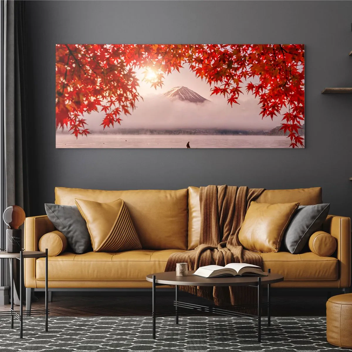 Quadro em vidro - No clima japonês - 100x40 cm
