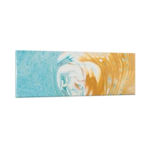 Quadro em vidro - Vórtice em pastel - 90x30 cm