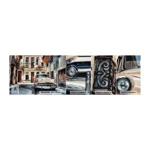 Amostra de papel de parede autocolante Deluxe Sticker - Siesta em Havana - Carro antigo, Arquitetura, Cidade - 100x30 cm