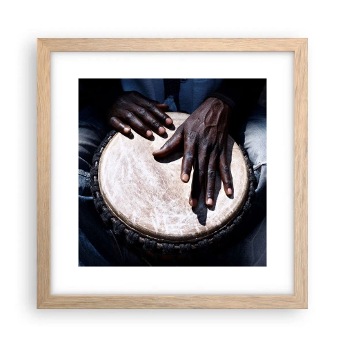 Pôster com moldura de carvalho claro - Viva no seu próprio ritmo - 30x30 cm