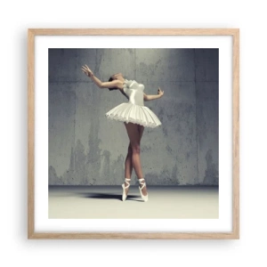 Pôster com moldura de carvalho claro - Leve como um pássaro - 50x50 cm