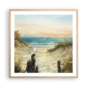 Pôster com moldura de carvalho claro - Refúgio sem vento - 60x60 cm