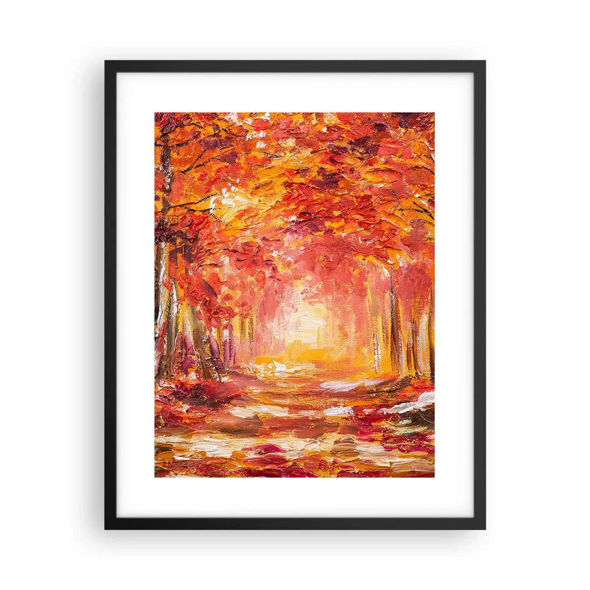 Pôster com moldura preta - Floresta de cobre - 40x50 cm