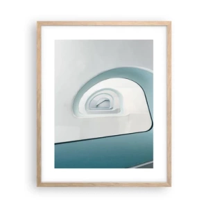 Pôster com moldura de carvalho claro - Para o fundo do azul - 40x50 cm