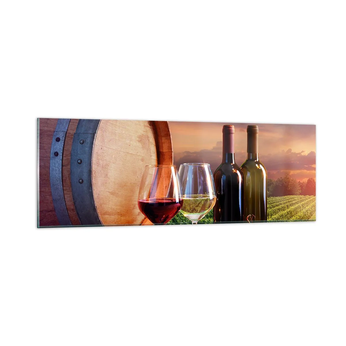 Quadro em vidro - Aqui a vida tem um sabor - 90x30 cm