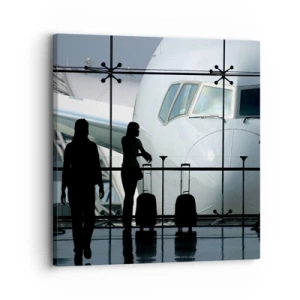 Quadro em tela - Vis a vis no aeroporto - 30x30 cm