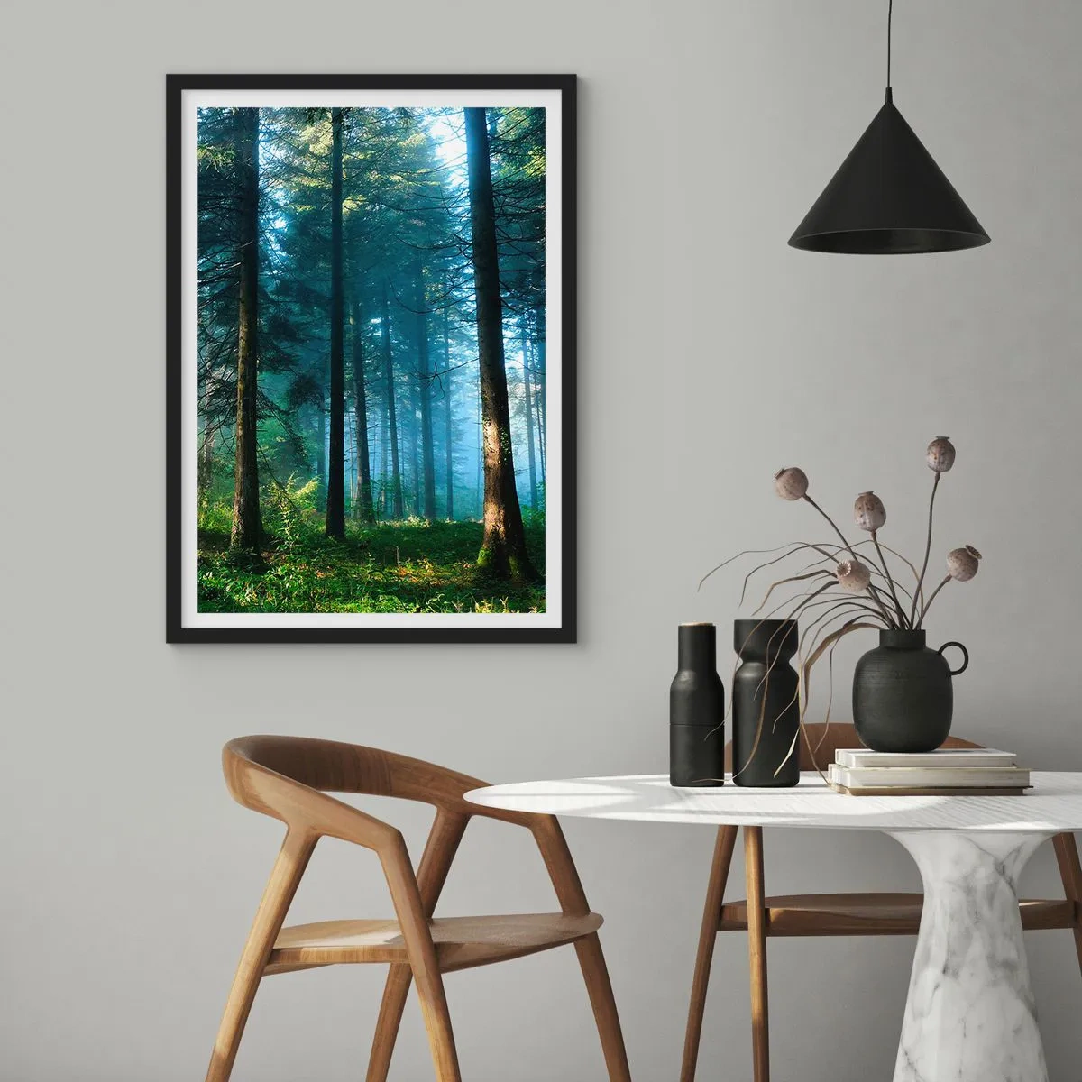 Pôster com moldura preta - Radiante de manhã - 40x50 cm