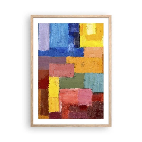 Pôster com moldura de carvalho claro - Cada um diferente, todos coloridos - 50x70 cm