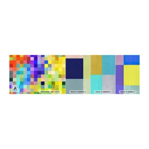 Amostra de papel de parede Premium Canvas - Todos diferentes, todos iguais - Abstração, Quadrados, Pedaço - 100x30 cm