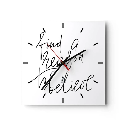 Relógio de parede - Relógio em vidro - É possível - 30x30 cm