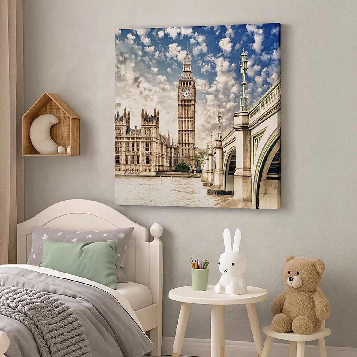 Quadro em tela - Nuvens emplumadas sobre o Tamisa - 30x30 cm