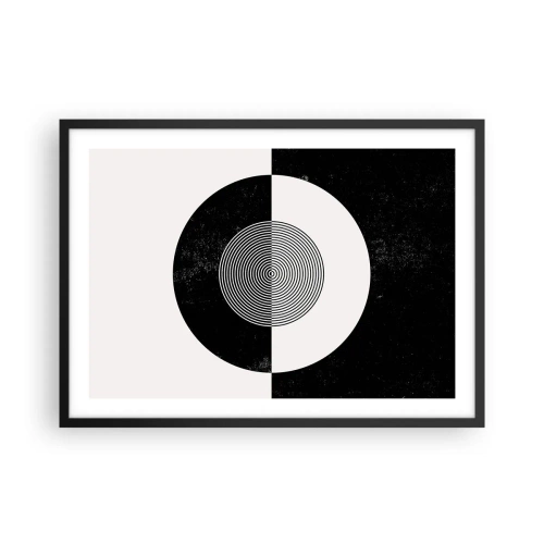 Pôster com moldura preta - Harmonia a preto e branco - 70x50 cm