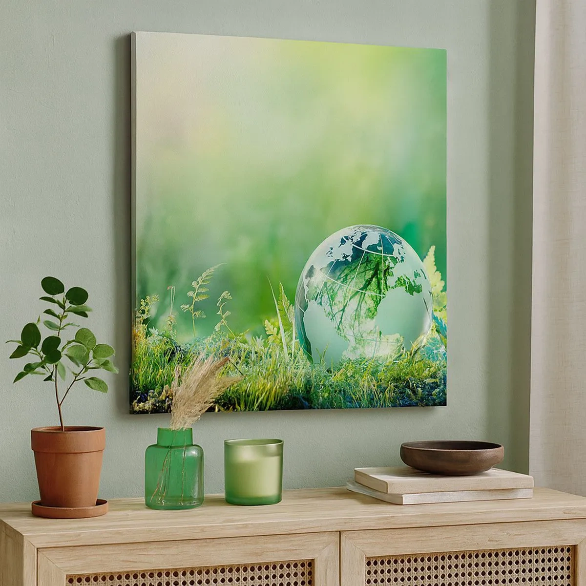 Quadro em tela - Planeta verde - 30x30 cm