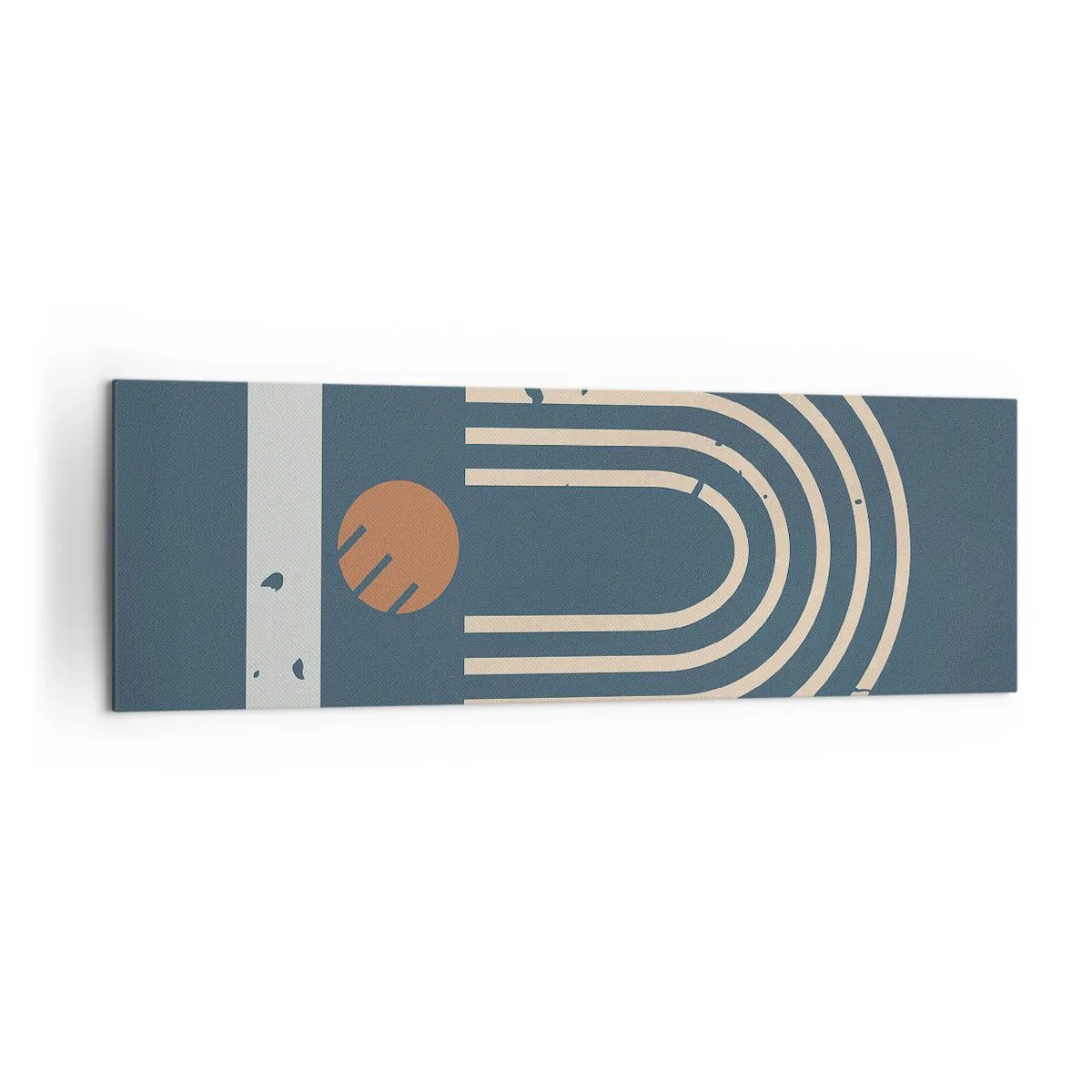 Quadro em tela - Geometria em azul marinho - 160x50 cm