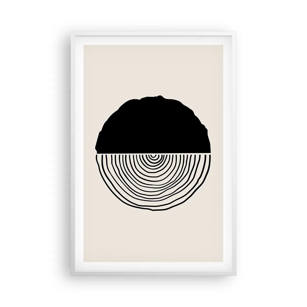 Pôster em moldura branca - Meio a meio - 61x91 cm