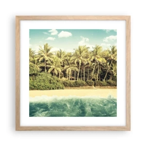 Pôster com moldura de carvalho claro - Ou talvez aqui? - 40x40 cm