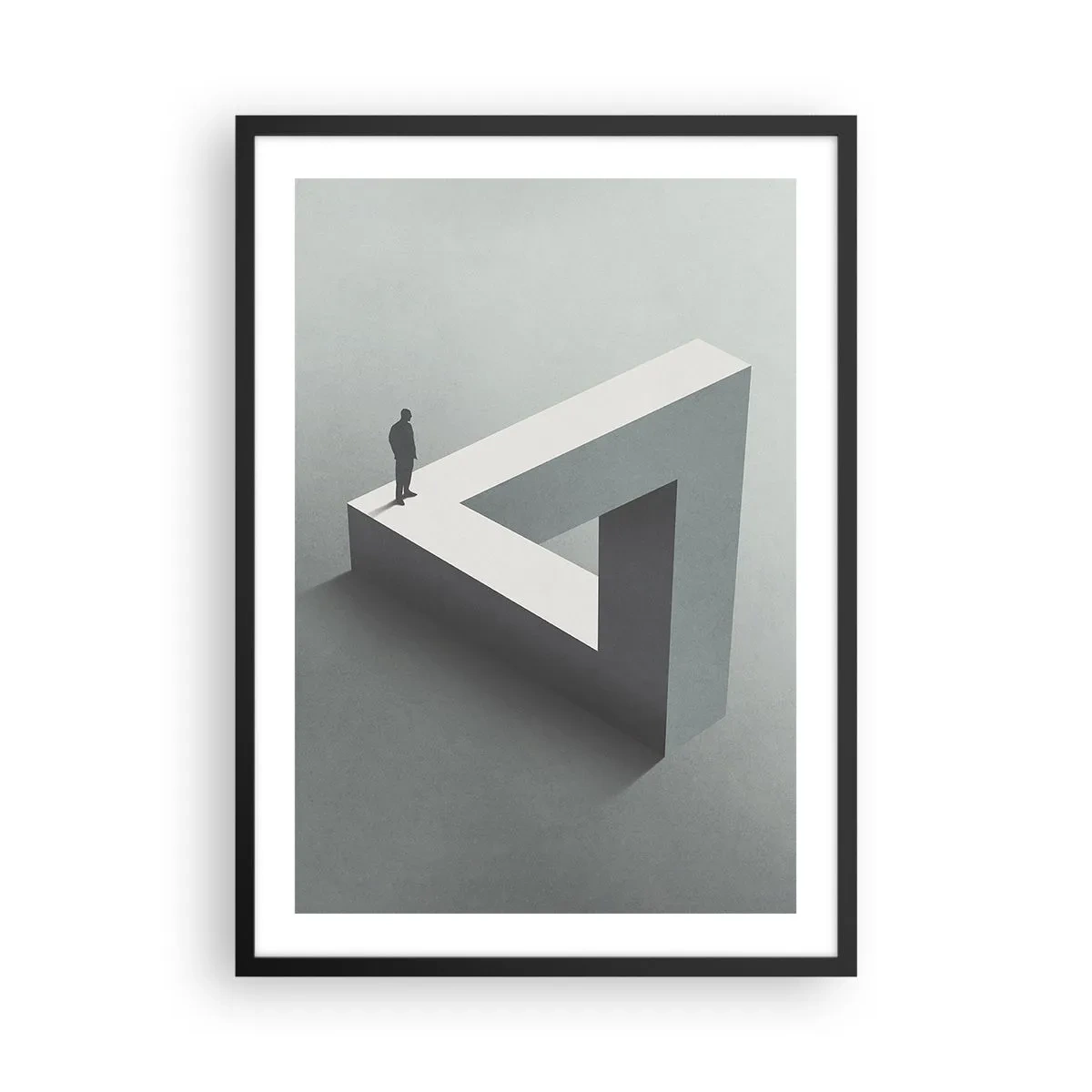 Pôster com moldura preta - Uma figura sobre uma figura geométrica impossível - 50x70cm - Mas é possível - Decoração de parede moderna para a sala de estar e quarto ARTTOR