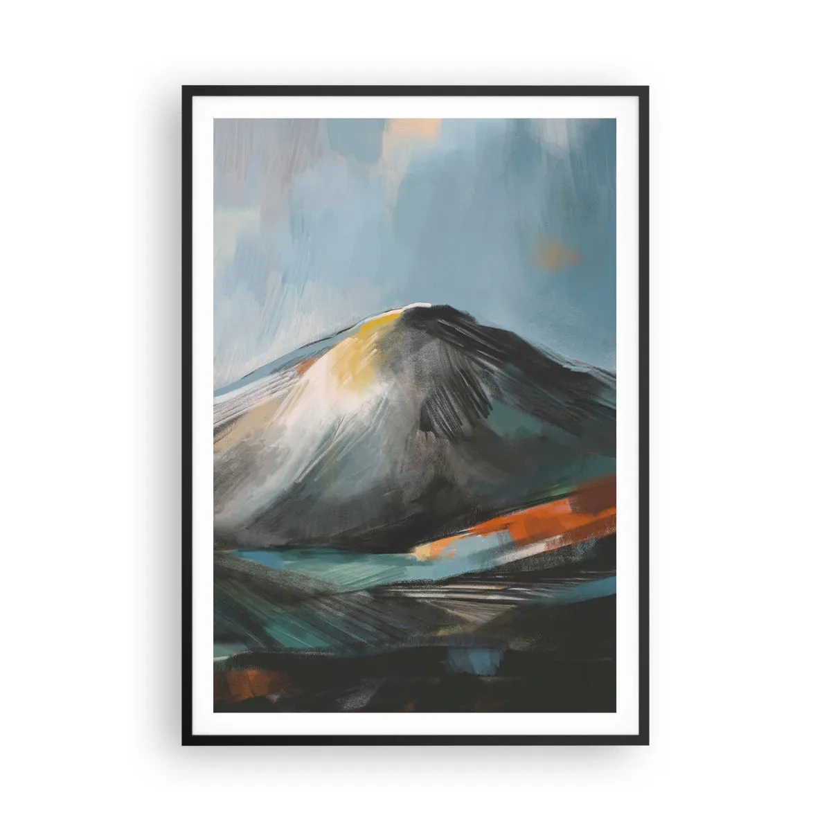 Pôster com moldura preta - Cru e lindo - 70x100 cm