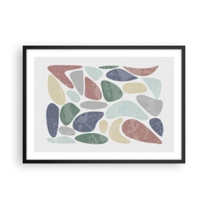 Pôster com moldura preta - Um mosaico de cores em pó - 70x50 cm