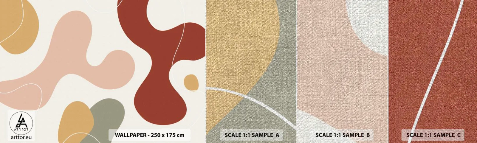 Amostra de papel de parede Premium Canvas - Ziguezagues ornamentais - Abstração, Pedaço, Imaginação - 100x30 cm