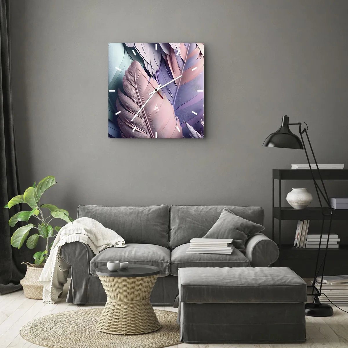 Relógio de parede - Relógio em vidro - Pássaro chique - 40x40 cm