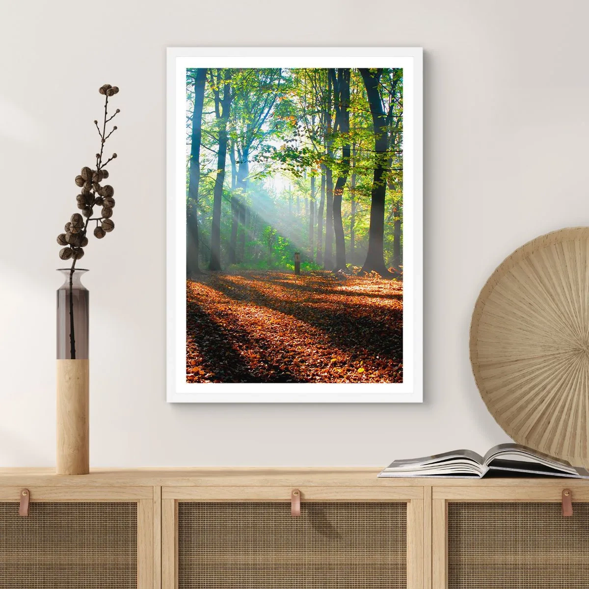 Pôster em moldura branca - Luzes e sombras - 50x70 cm