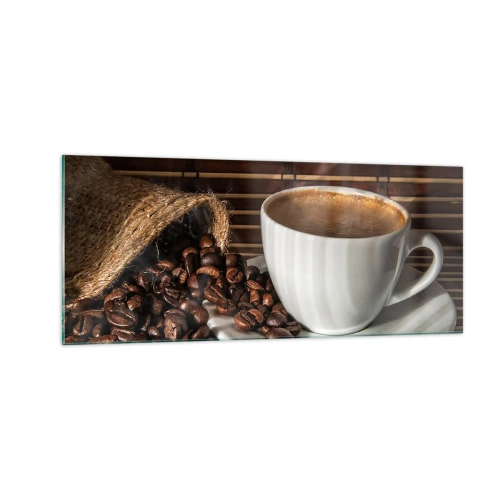 Quadro em vidro - A escuridão do carvão, a transparência do âmbar - 100x40 cm