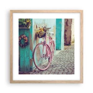 Pôster com moldura de carvalho claro - Volto logo - 40x40 cm