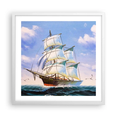 Pôster em moldura branca - Orgulhosamente com o vento - 50x50 cm