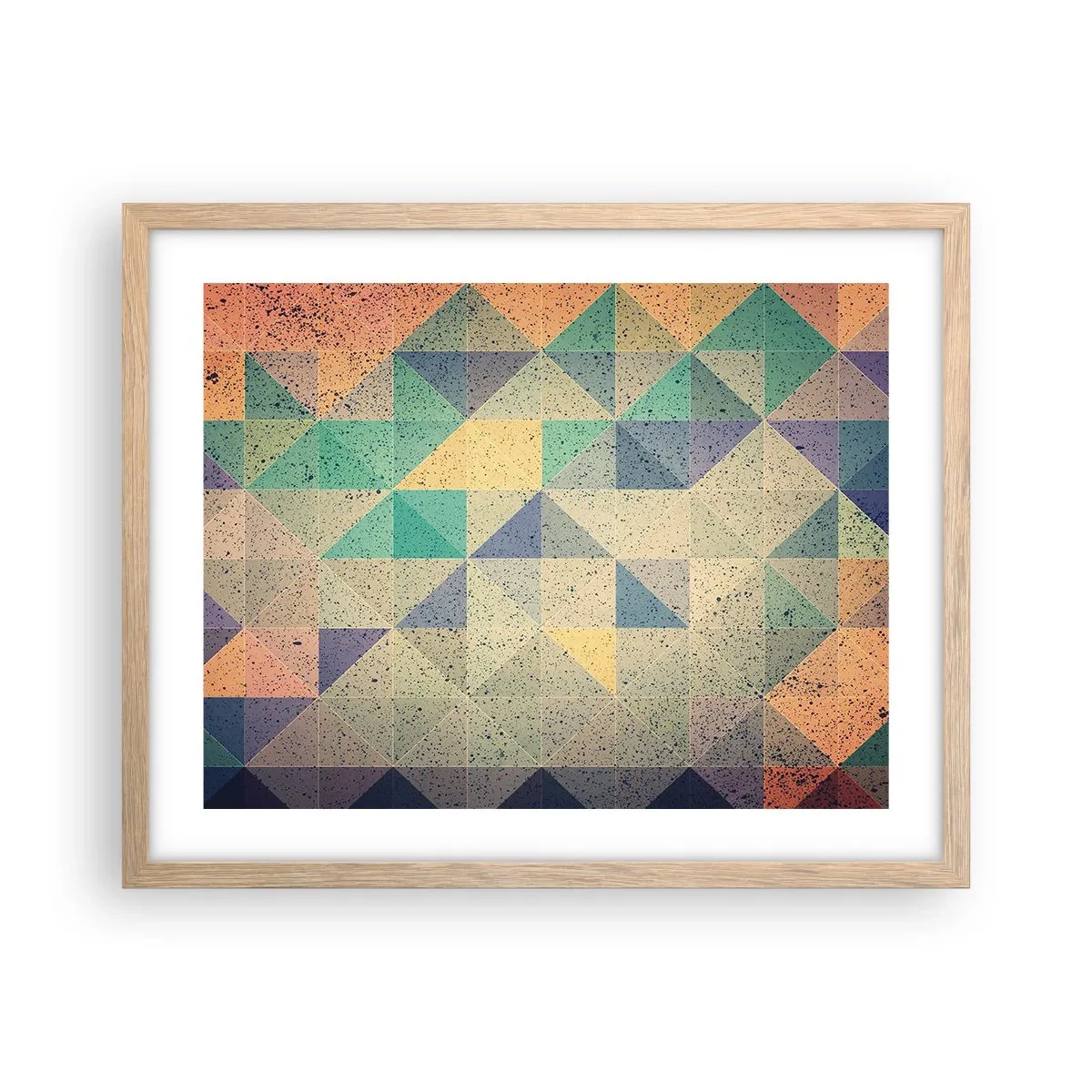 Pôster com moldura de carvalho claro - República dos triângulos - 50x40 cm