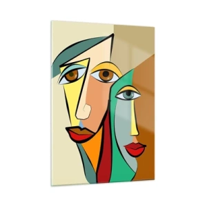Quadro em vidro - Casal cubista - 50x70 cm