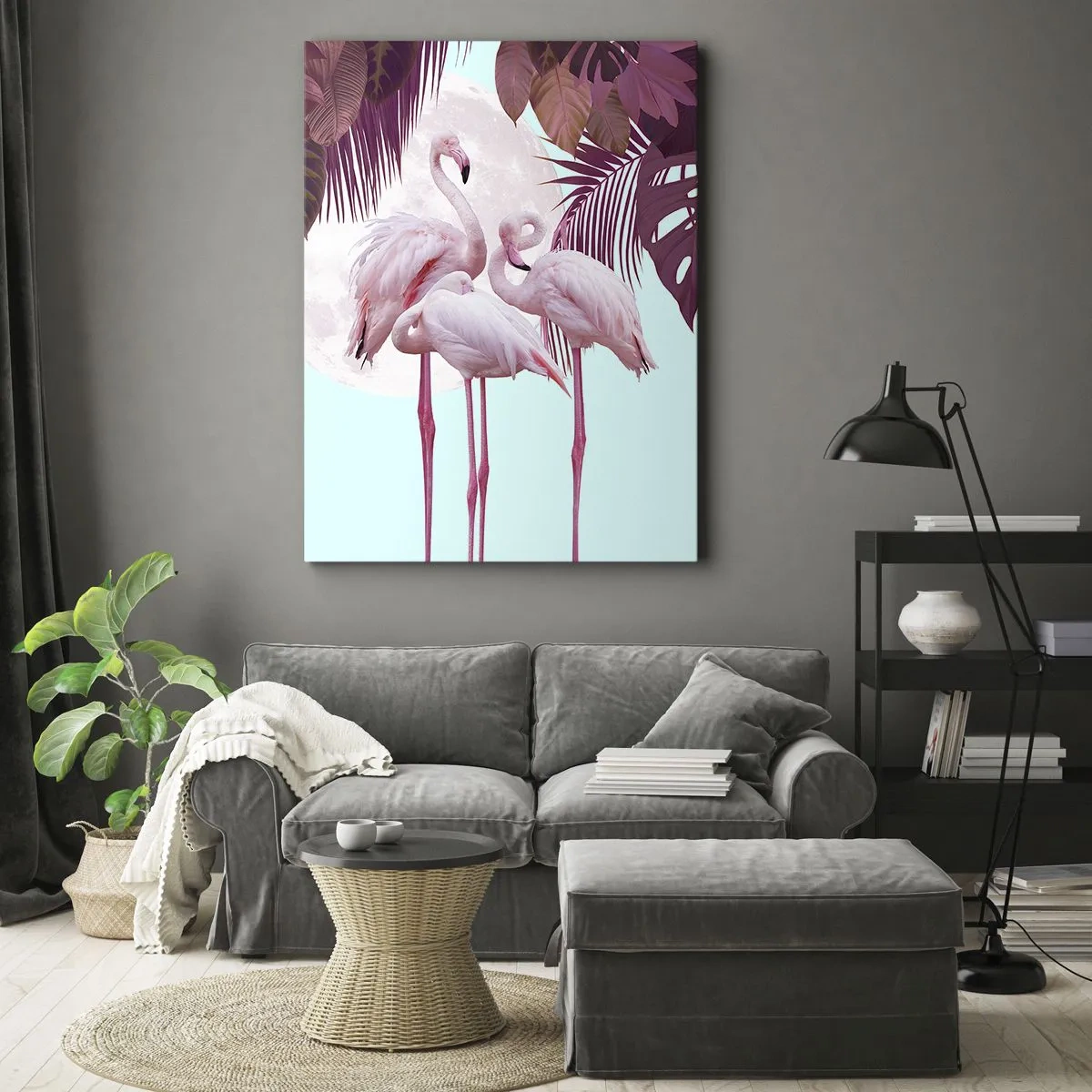 Quadro em tela - Três graças de pássaros - 50x70 cm