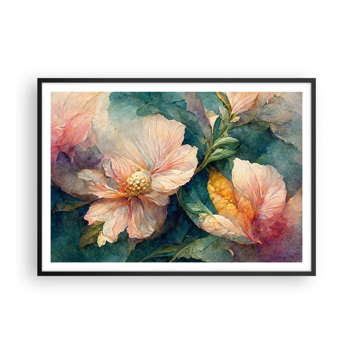 Pôster com moldura preta - Apenas sutileza - 100x70 cm