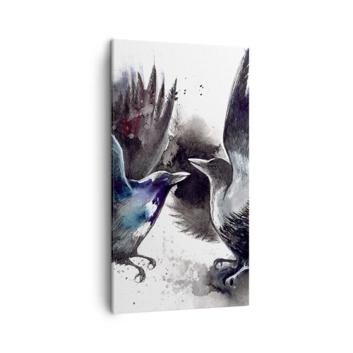 Quadro em tela - De corvo a corvo... - 45x80 cm