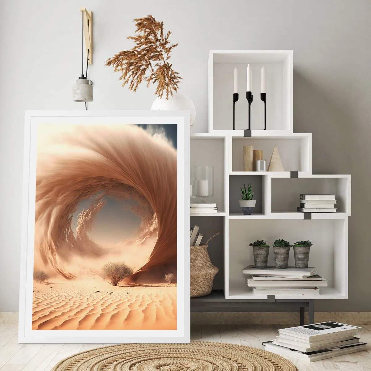 Pôster em moldura branca - Portal aberto - 70x100 cm