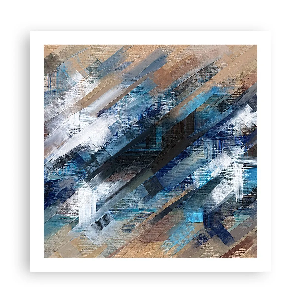 Pôster - Numa diagonal azul - 60x60 cm