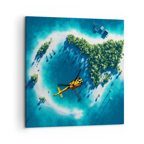 Quadro em tela - Compre uma ilha para si - 50x50 cm