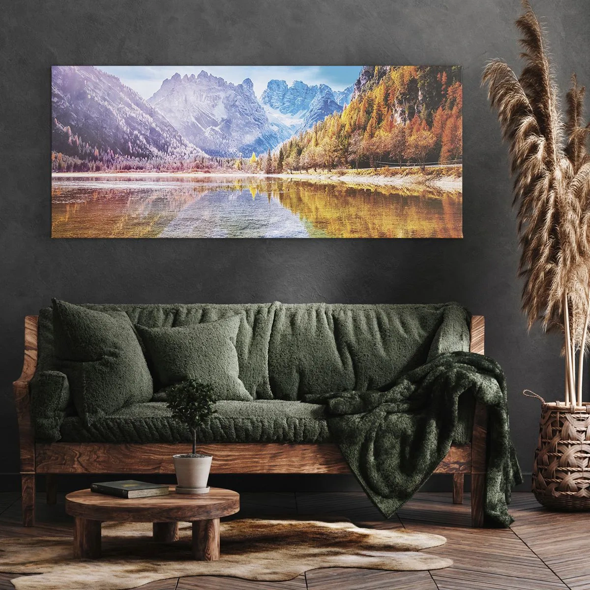 Quadro em tela - E nas montanhas é outono - 100x40 cm
