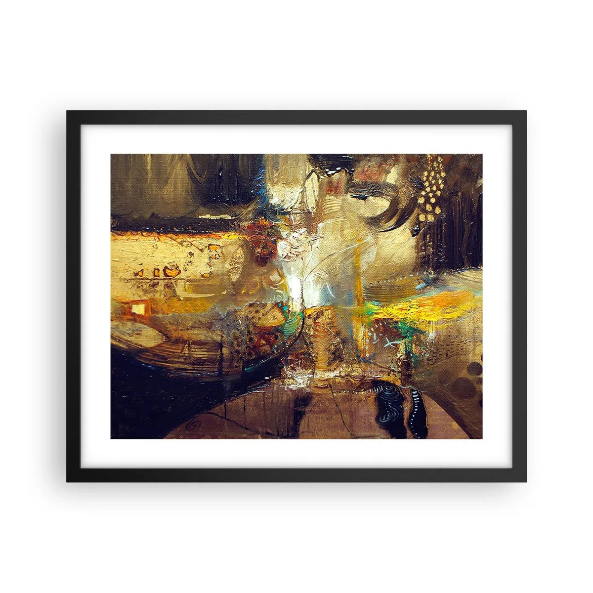 Pôster com moldura preta - Frio, mais quente, quente - 50x40 cm