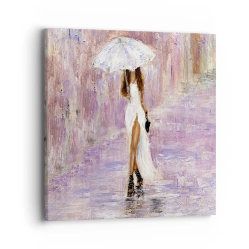 Quadro em tela - Na chuva lilás - 40x40 cm