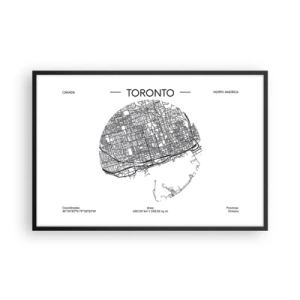 Pôster com moldura preta - Anatomia de Toronto - 91x61 cm