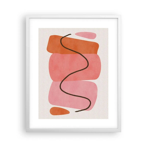 Pôster em moldura branca - Movimento suave de formas - 40x50 cm