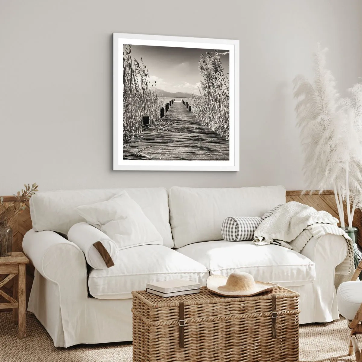 Pôster em moldura branca - No silêncio da relva - 60x60 cm