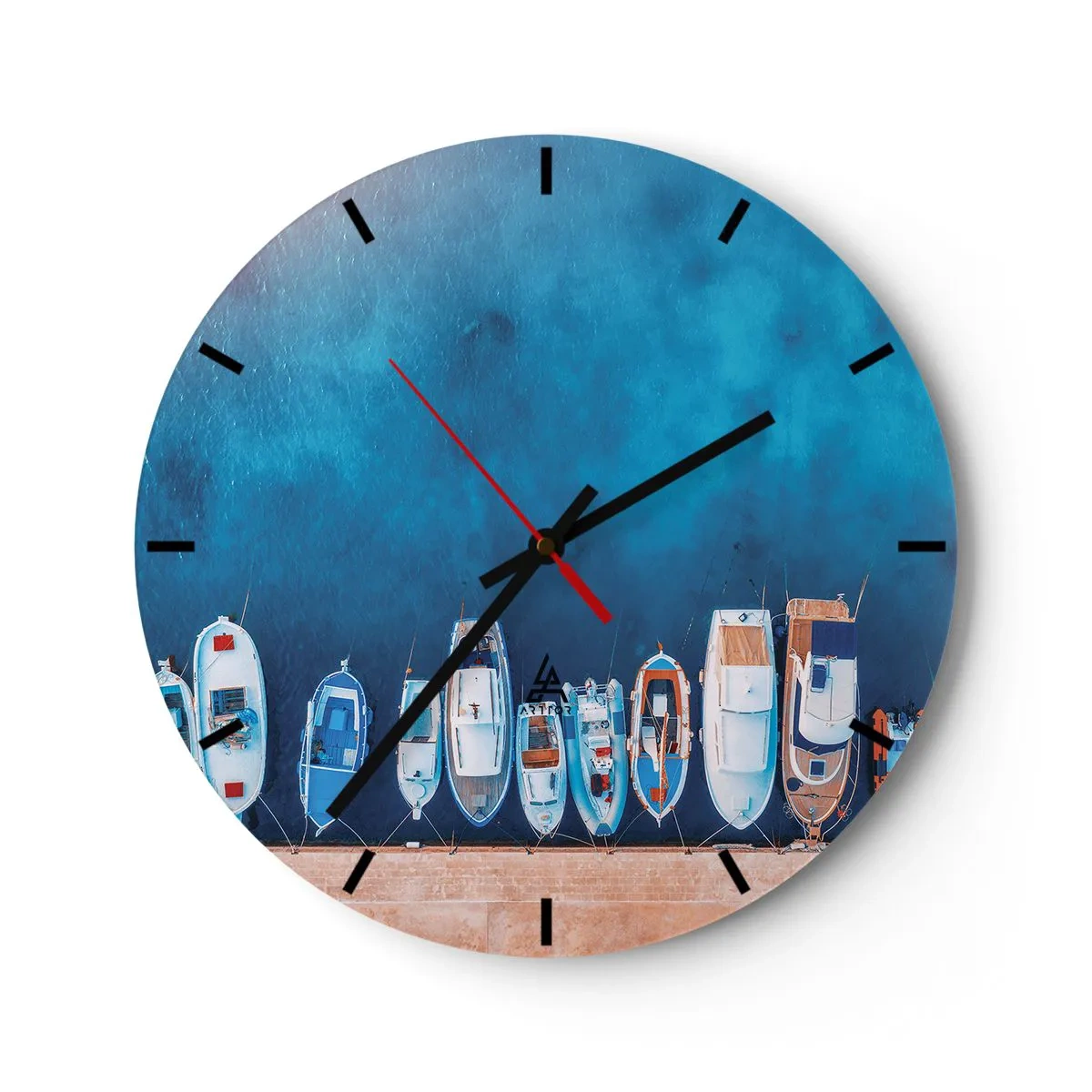 Relógio de parede - Relógio em vidro - Em uma fileira - 40x40 cm