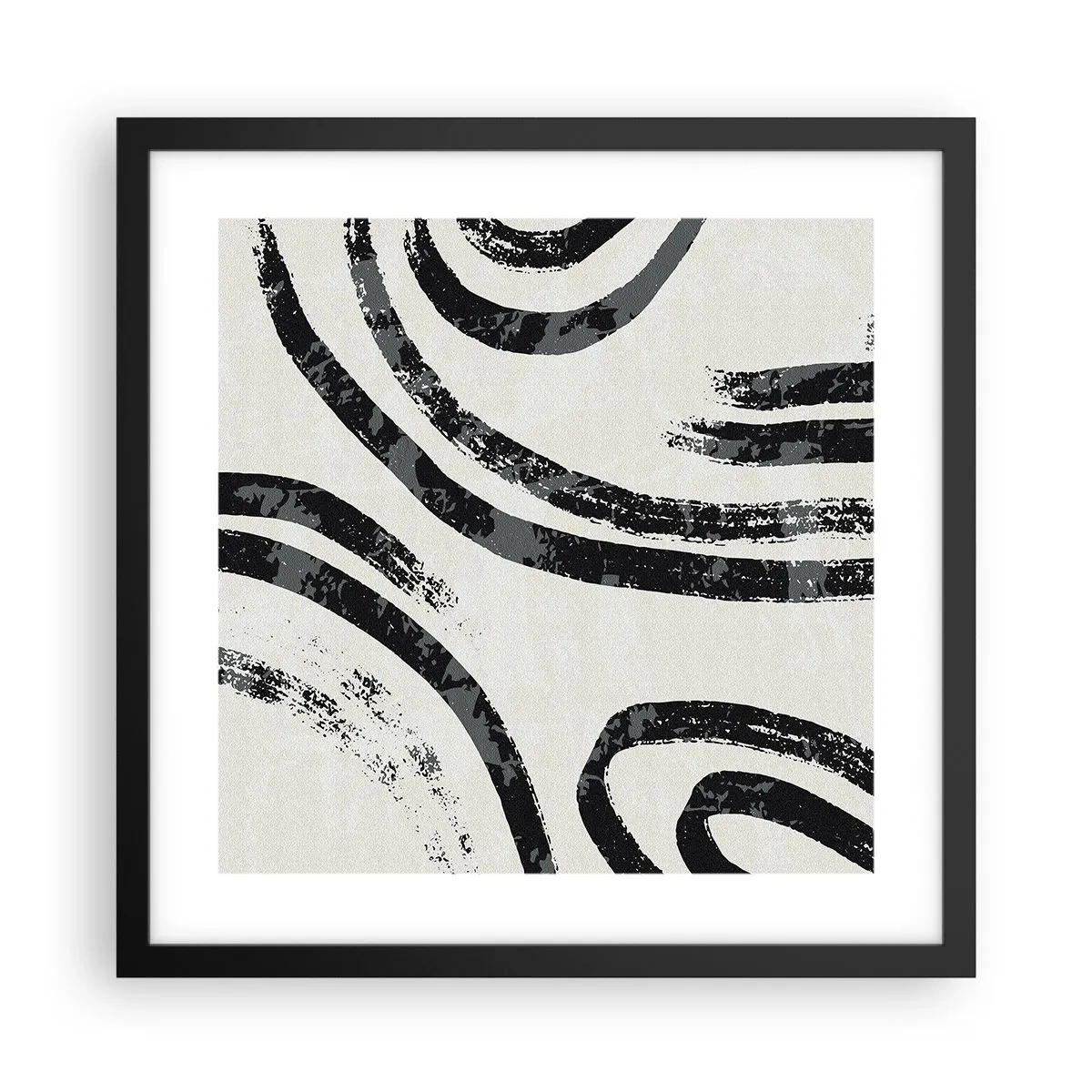 Pôster com moldura preta - Meio parado - 40x40 cm